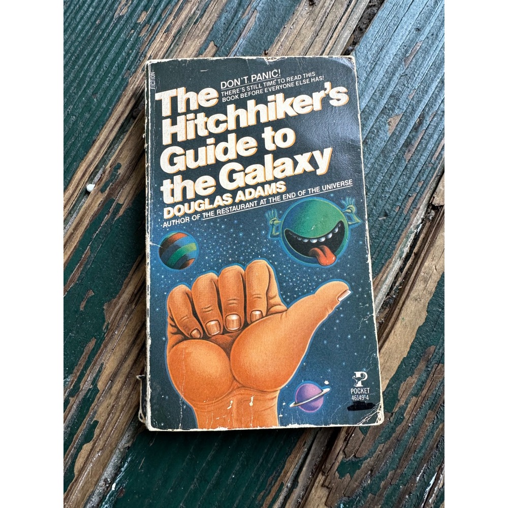 The Hitchhikers Guide to the Galaxy Douglas Adams 1981 Pocket Books Paperback